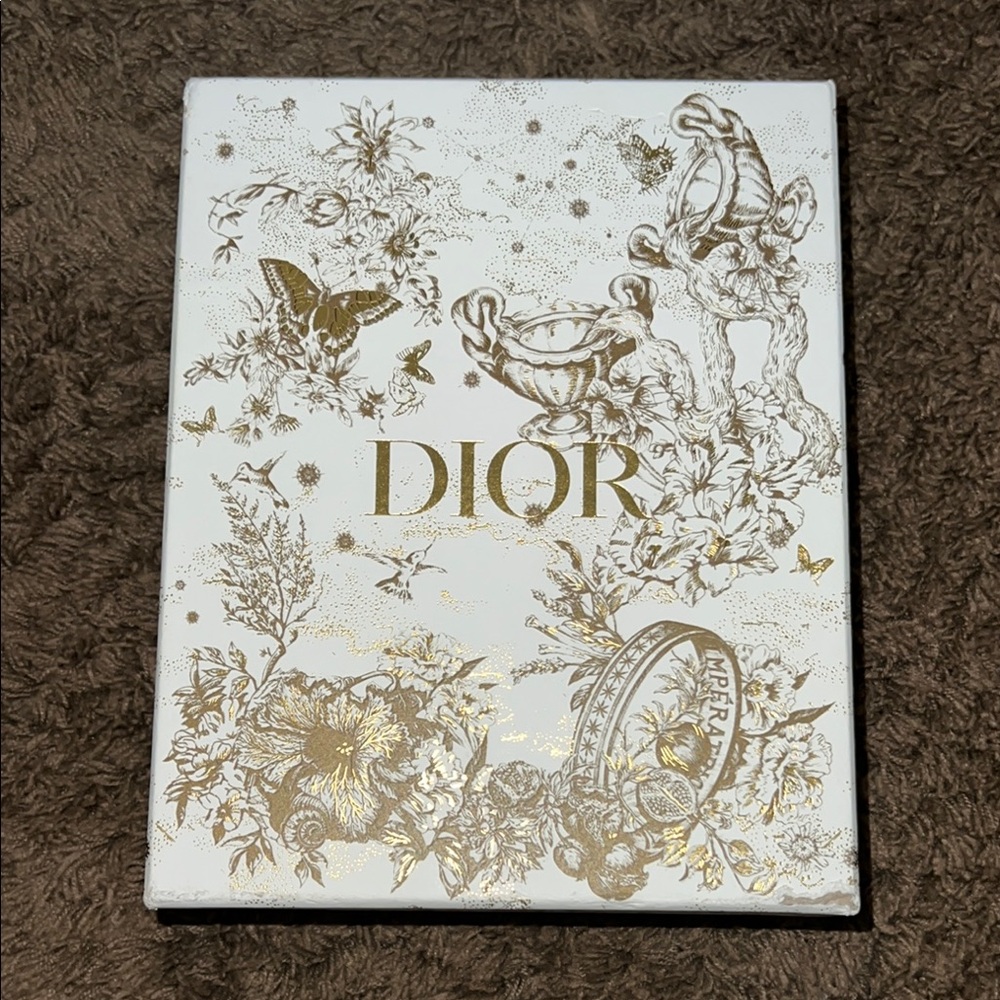 Dior Beautiful Collectors White Box & Gold Floral Butterfly Accents Shoe Box